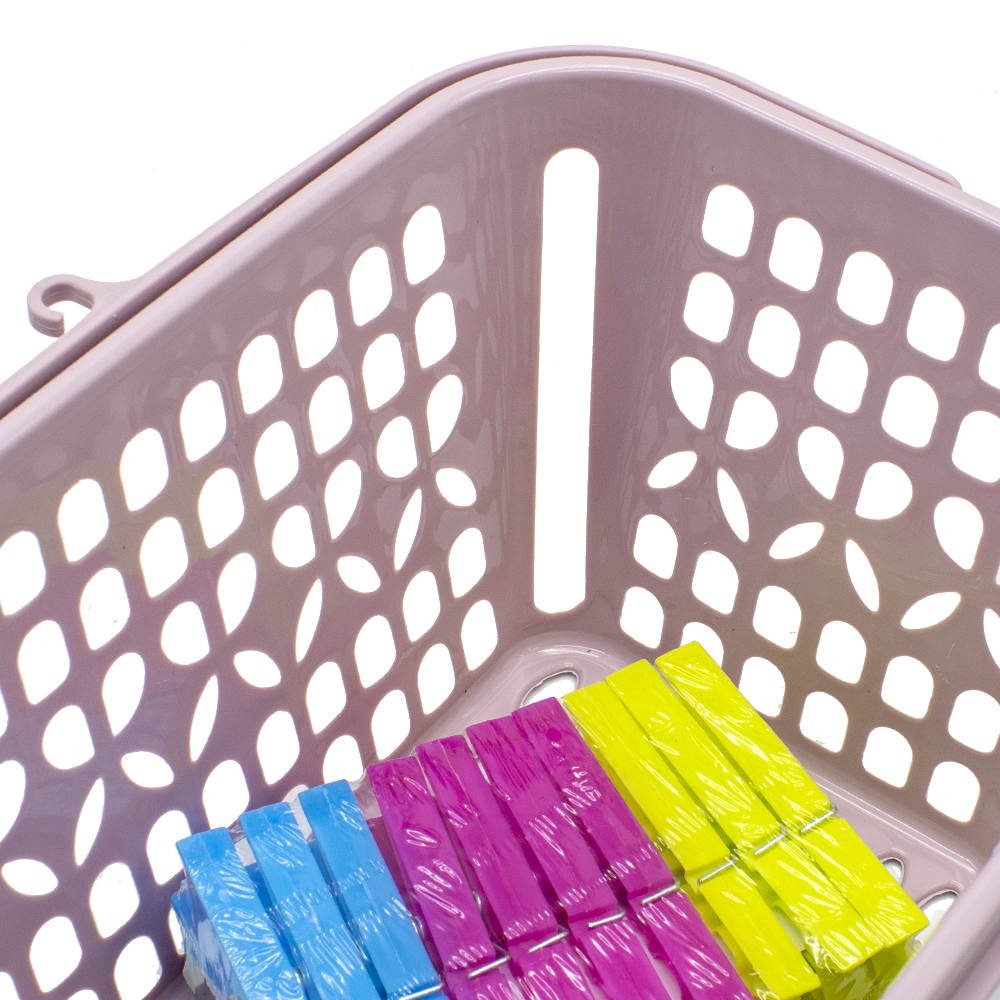 Cesta pinzas de plastico  Rosa claro
