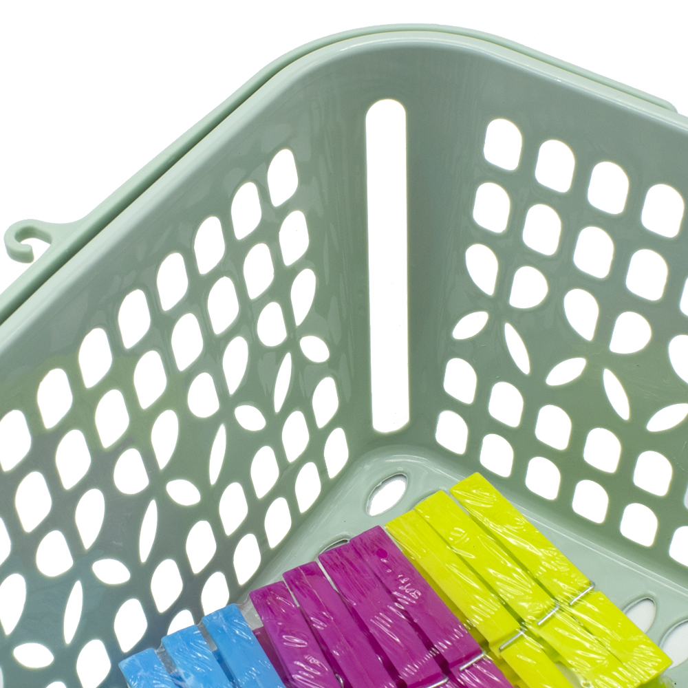 Cesta pinzas de plastico  Verde claro