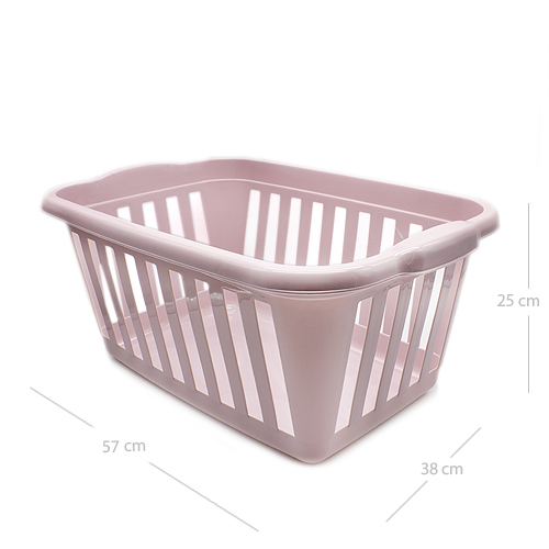 Cesta ropa rectangular plastico  Rosa claro