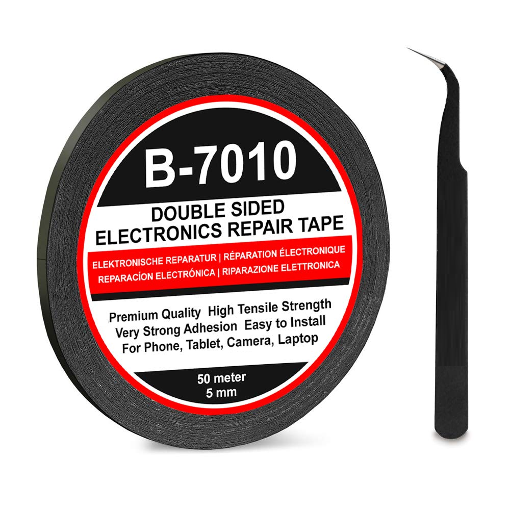 Cinta adhesiva B7010 doble cara para moviles 50 m 5 mm Negro