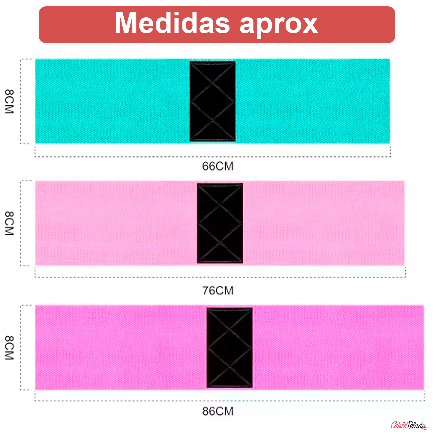 Cintas Elásticas para Glúteos y Piernas  ( 3 Niveles de Resistencia )