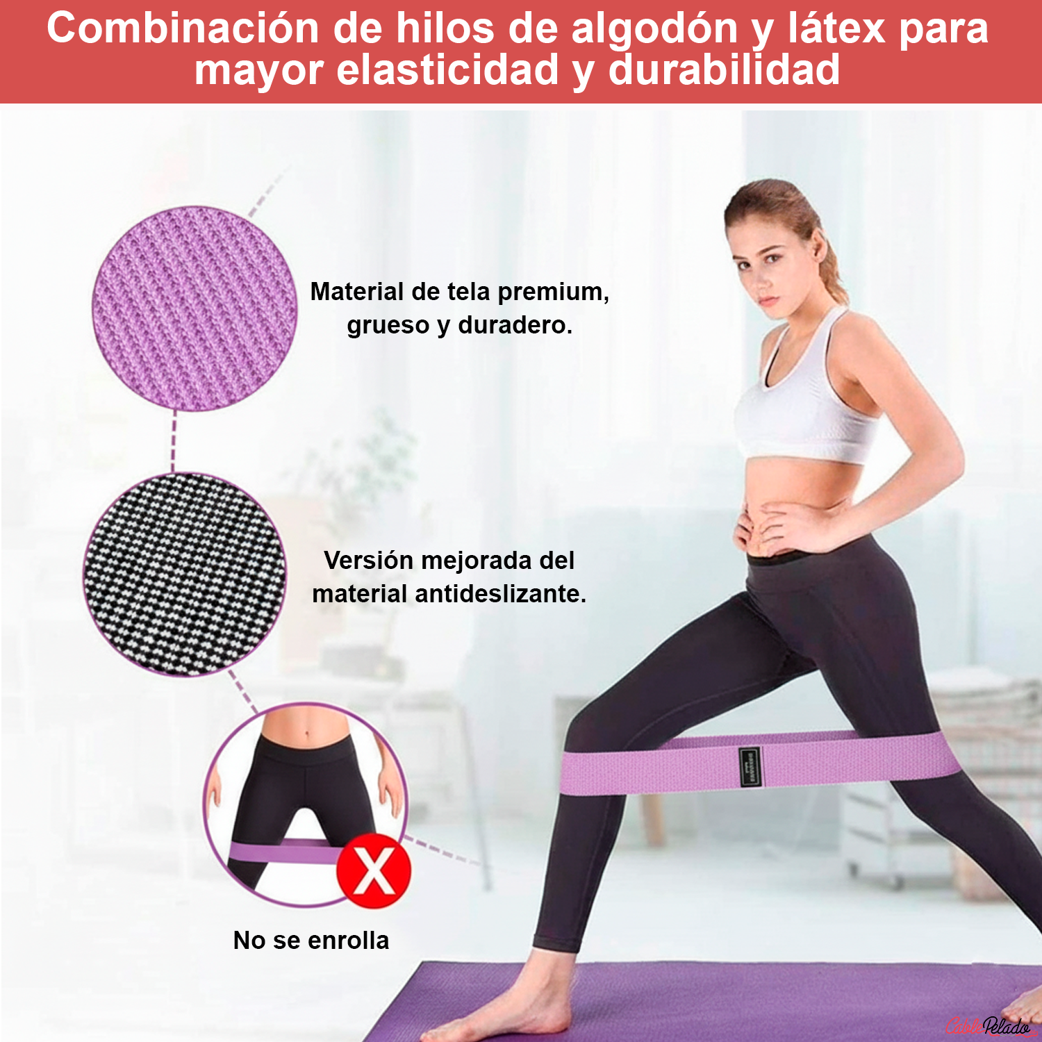 Cintas Elásticas para Glúteos y Piernas  ( 3 Niveles de Resistencia )
