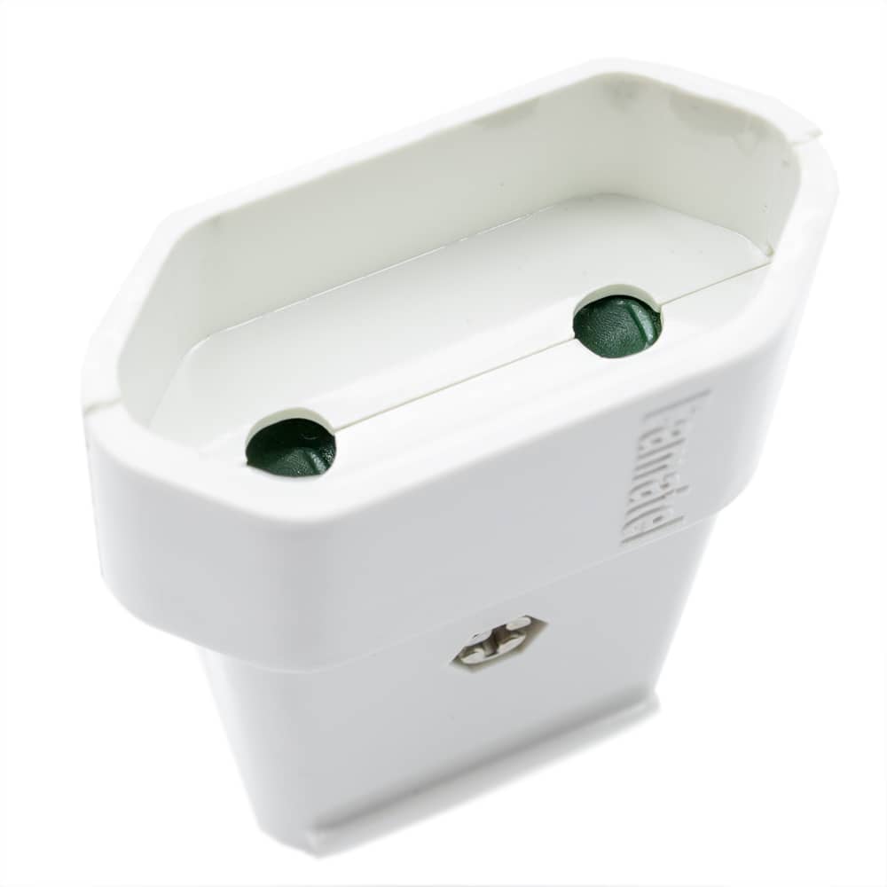 Clavija enchufe bipolar recto hembra 10A 250V  Blanco