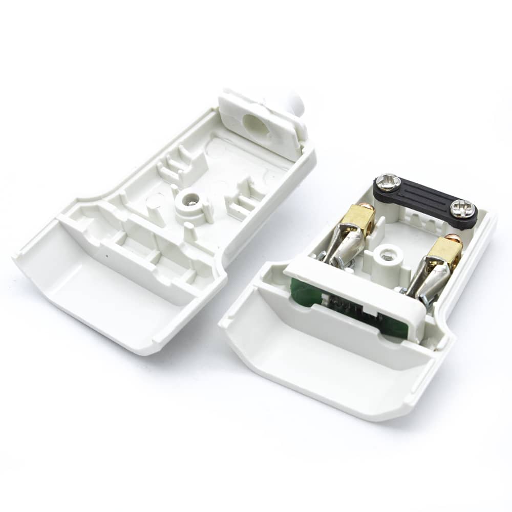 Clavija enchufe bipolar recto hembra 10A 250V  Blanco