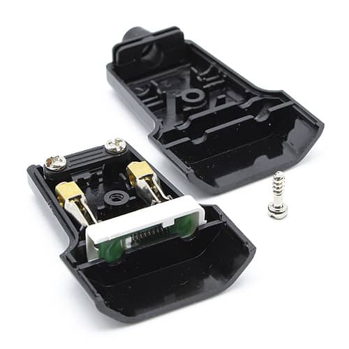 Clavija enchufe bipolar recto hembra 10A 250V  Negro