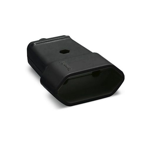 Clavija enchufe bipolar recto hembra 10A 250V  Negro