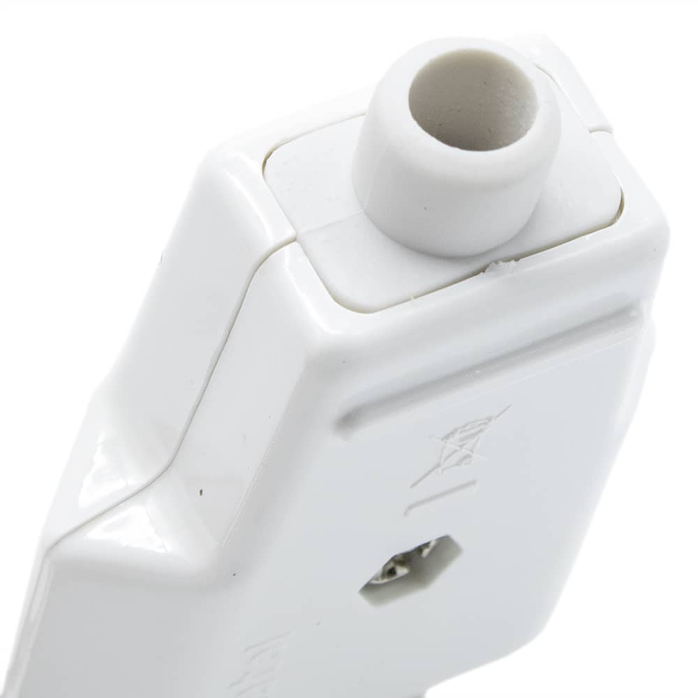Clavija enchufe bipolar recto macho 10A 250V  Blanco