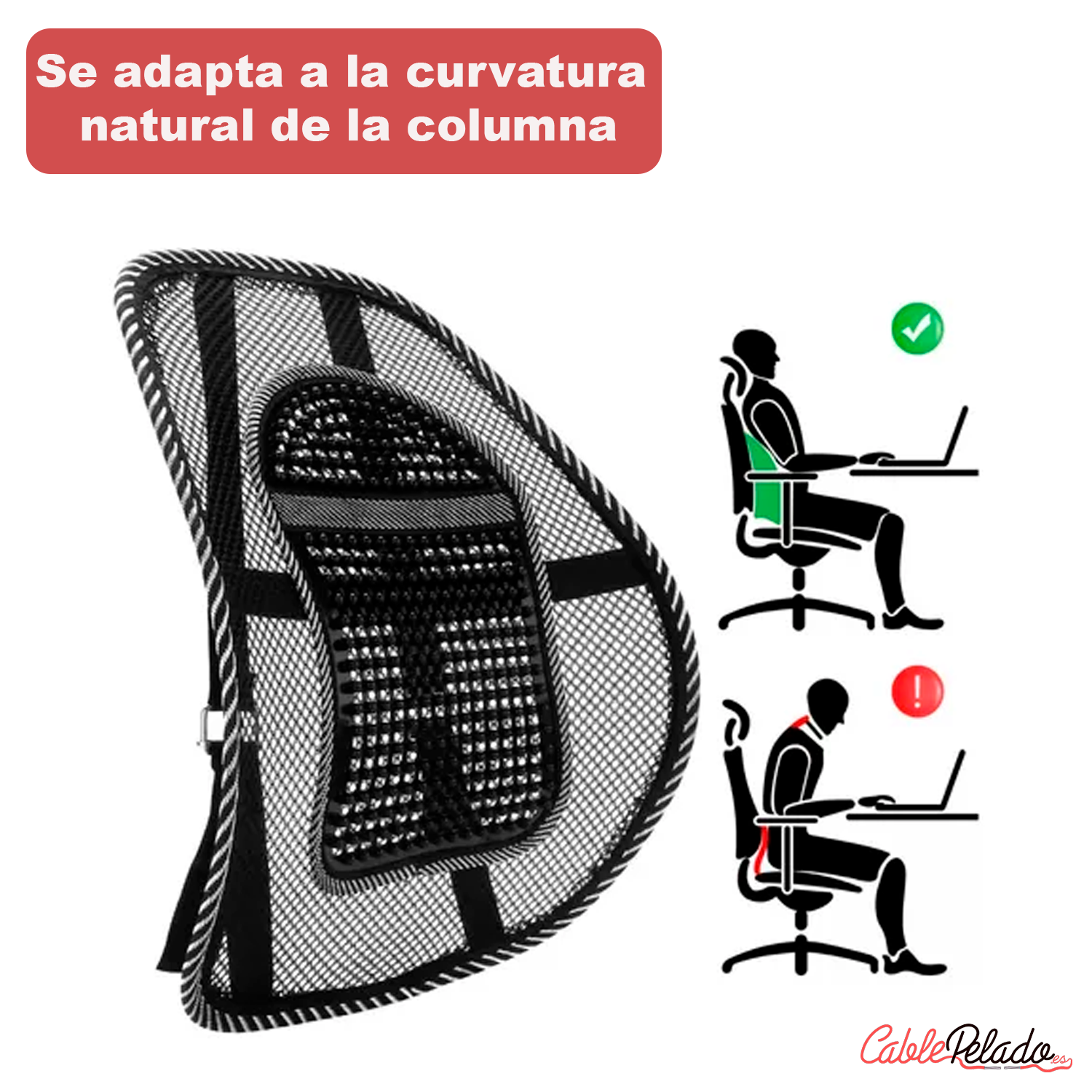 Cojín Lumbar Silla Para Silla De Oficina o Coche