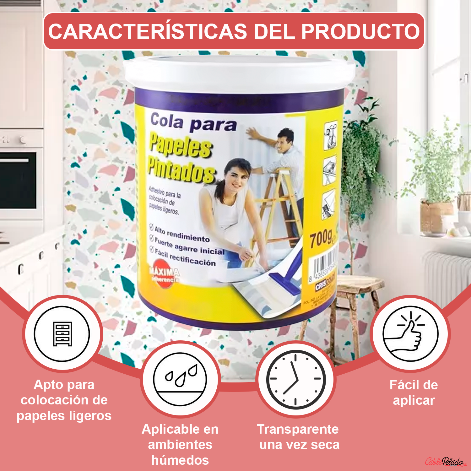 Cola Papel Pintado Para Empapelar 700 ml