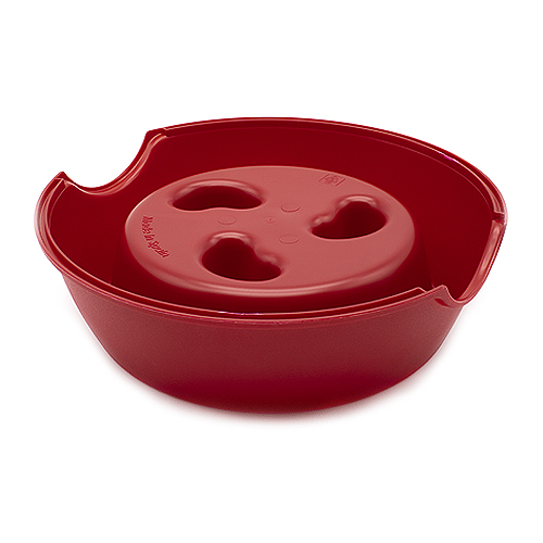Comedero perro plastico redondo Antigloton comer lentamente  Rojo