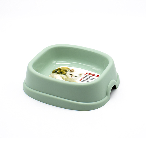 Comedero perro plastico Rex rectangular para mascotas 16 cm Verde claro