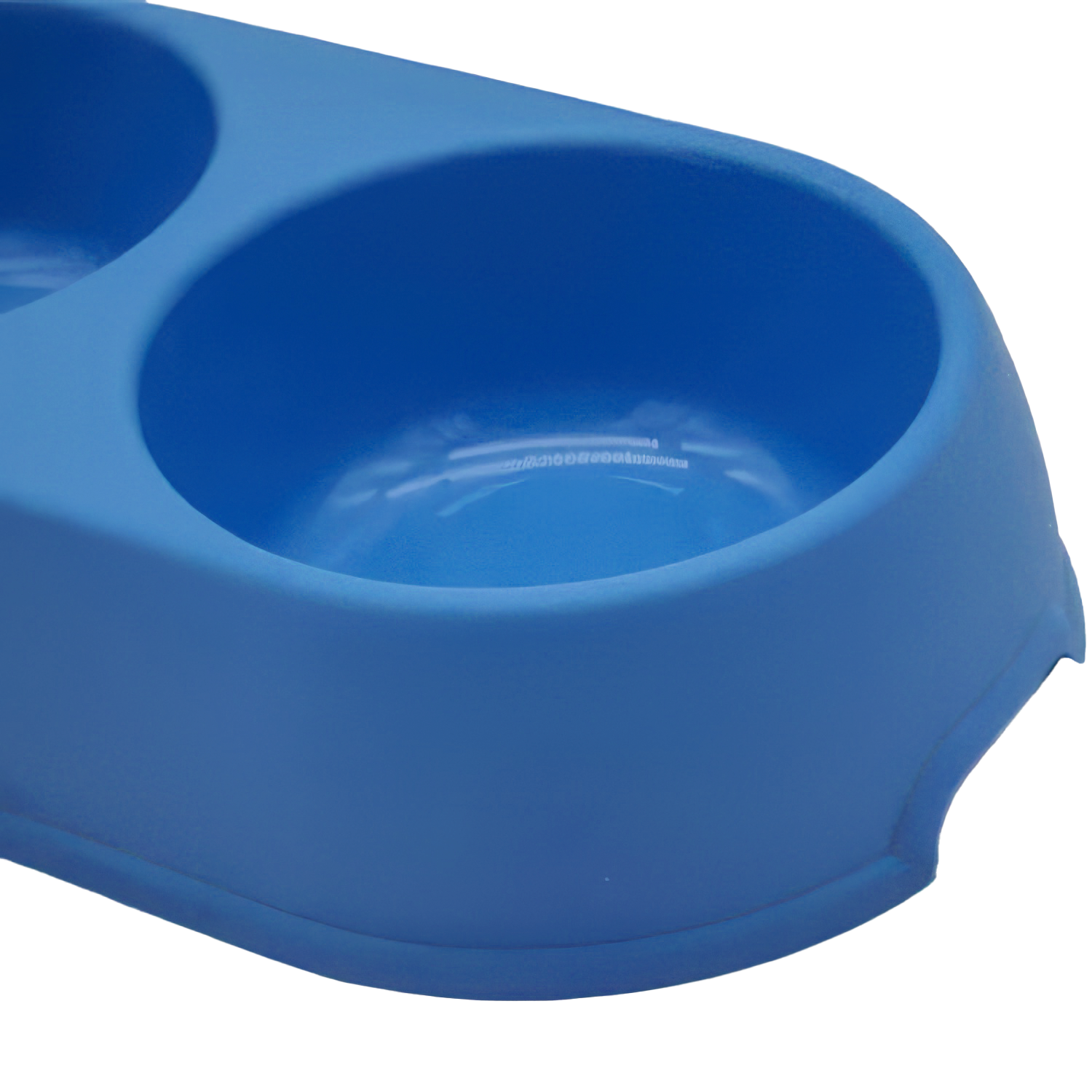 Comedero plastico doble redondo para mascotas  Azul