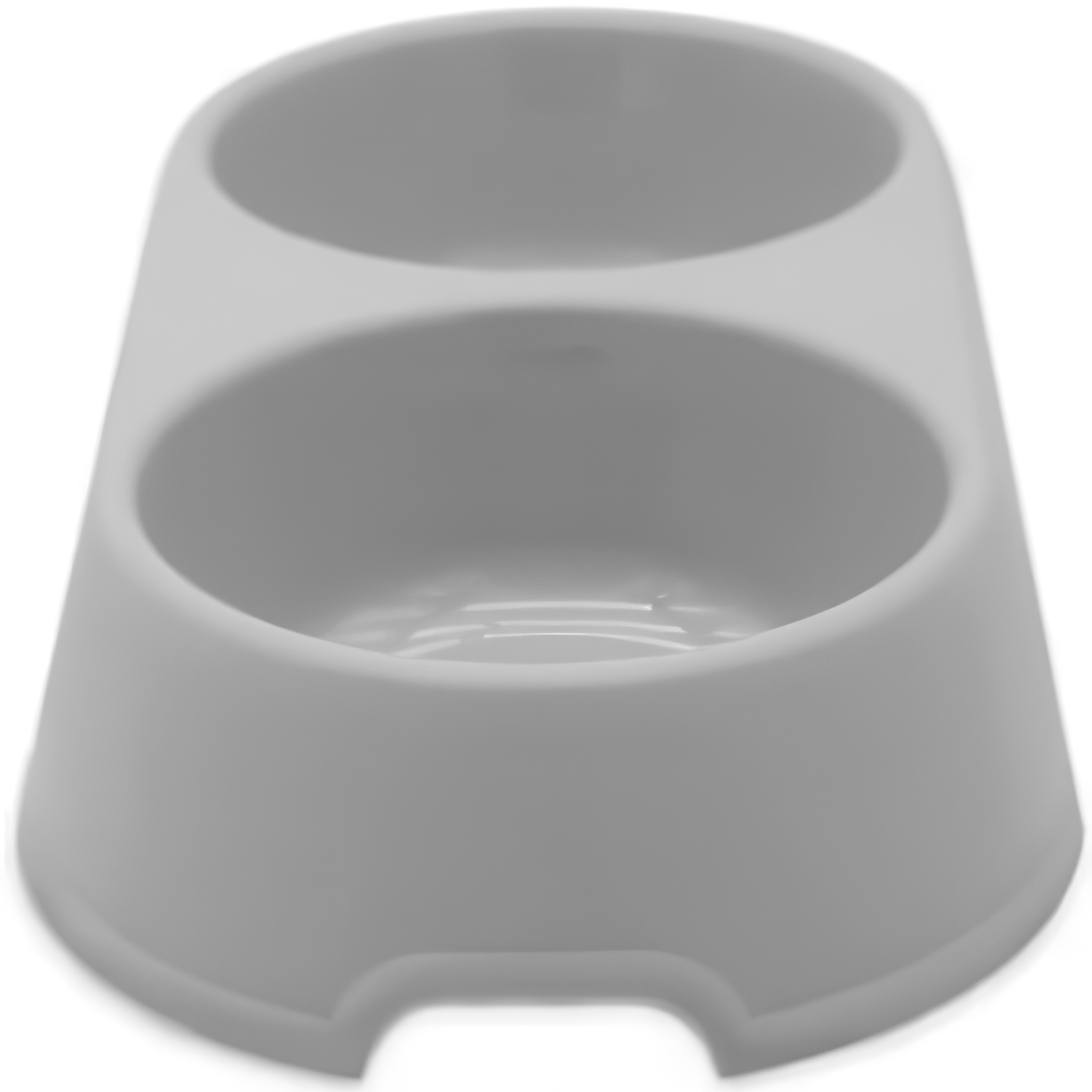 Comedero plastico doble redondo para mascotas  Gris