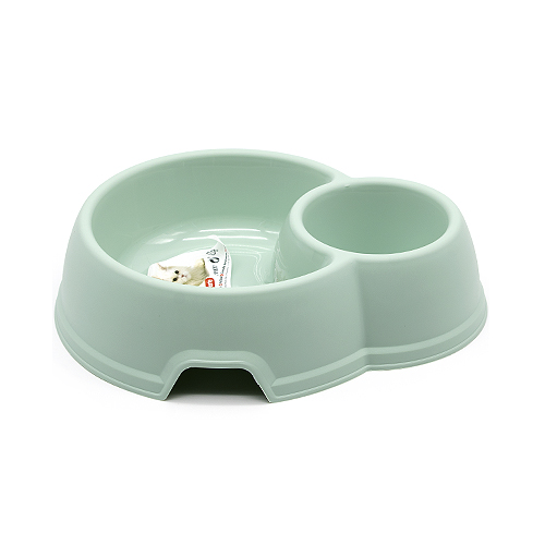 Comedero plastico doble Tailor para mascotas  Verde claro