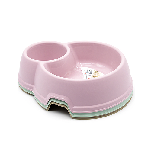 Comedero plastico doble Tailor para mascotas  Verde claro