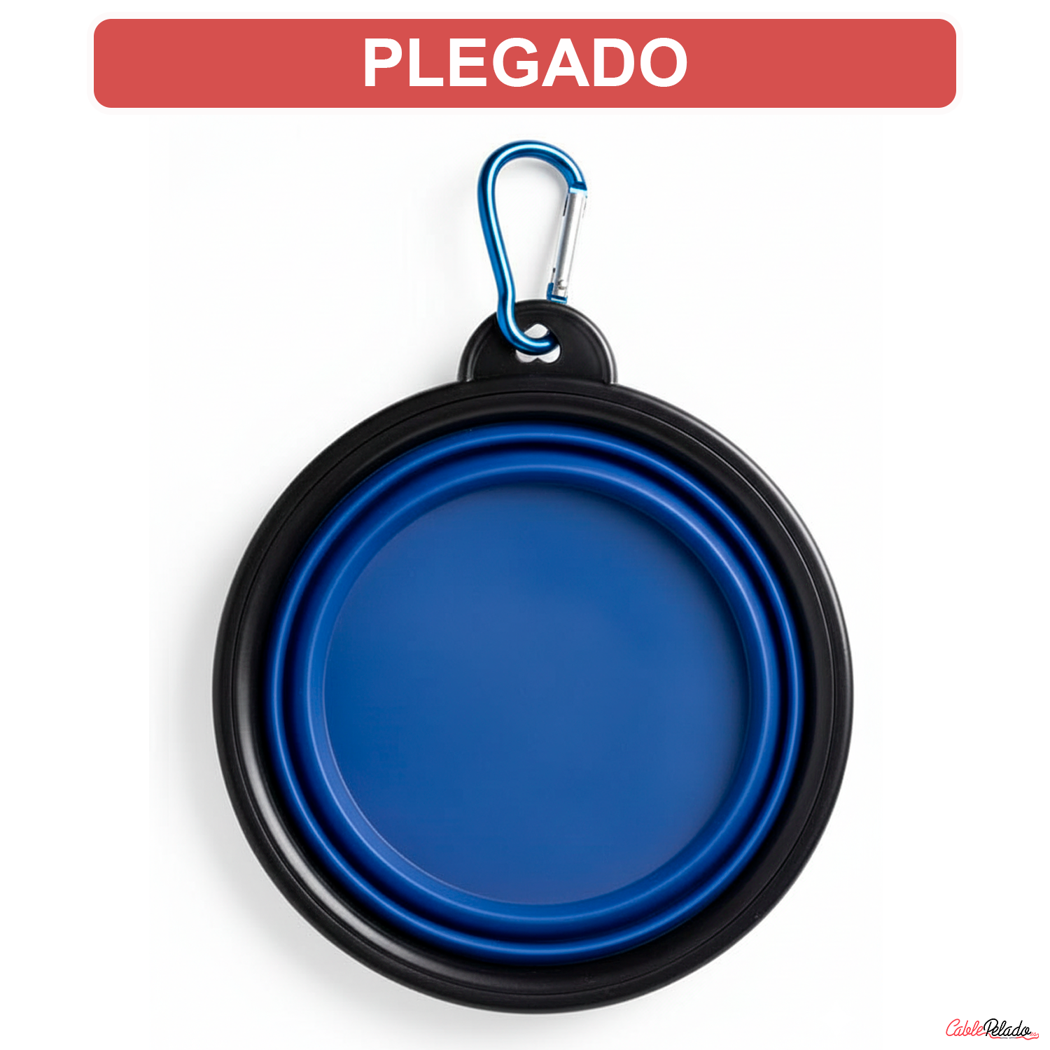 Comedero Plegable para Mascotas 450 ml  Azul