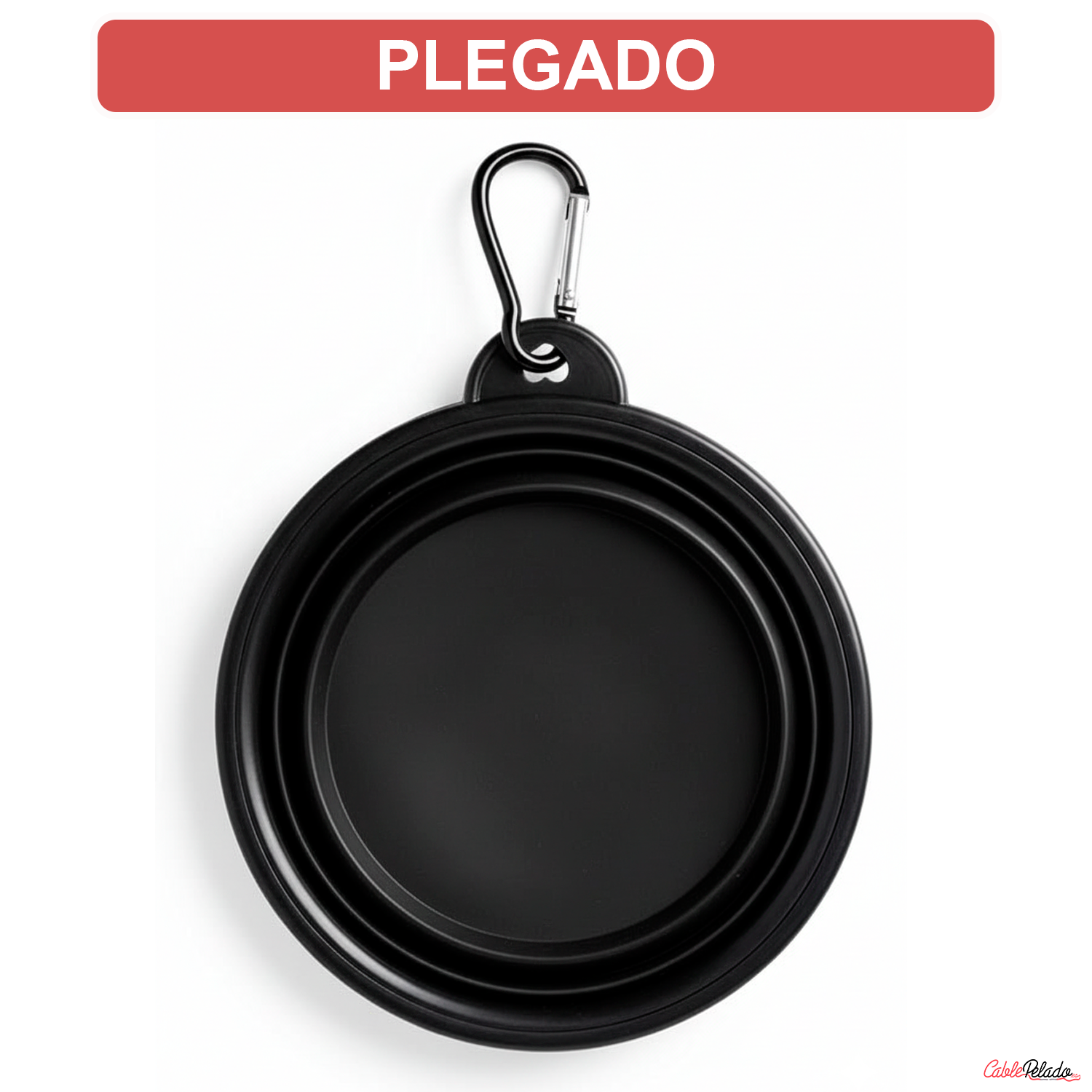 Comedero Plegable para Mascotas 450 ml  Negro
