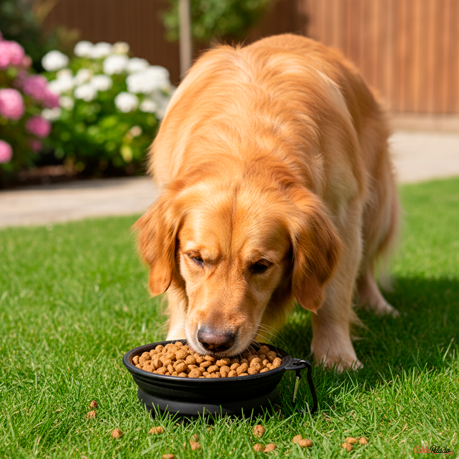 Comedero Plegable para Mascotas 450 ml  Negro