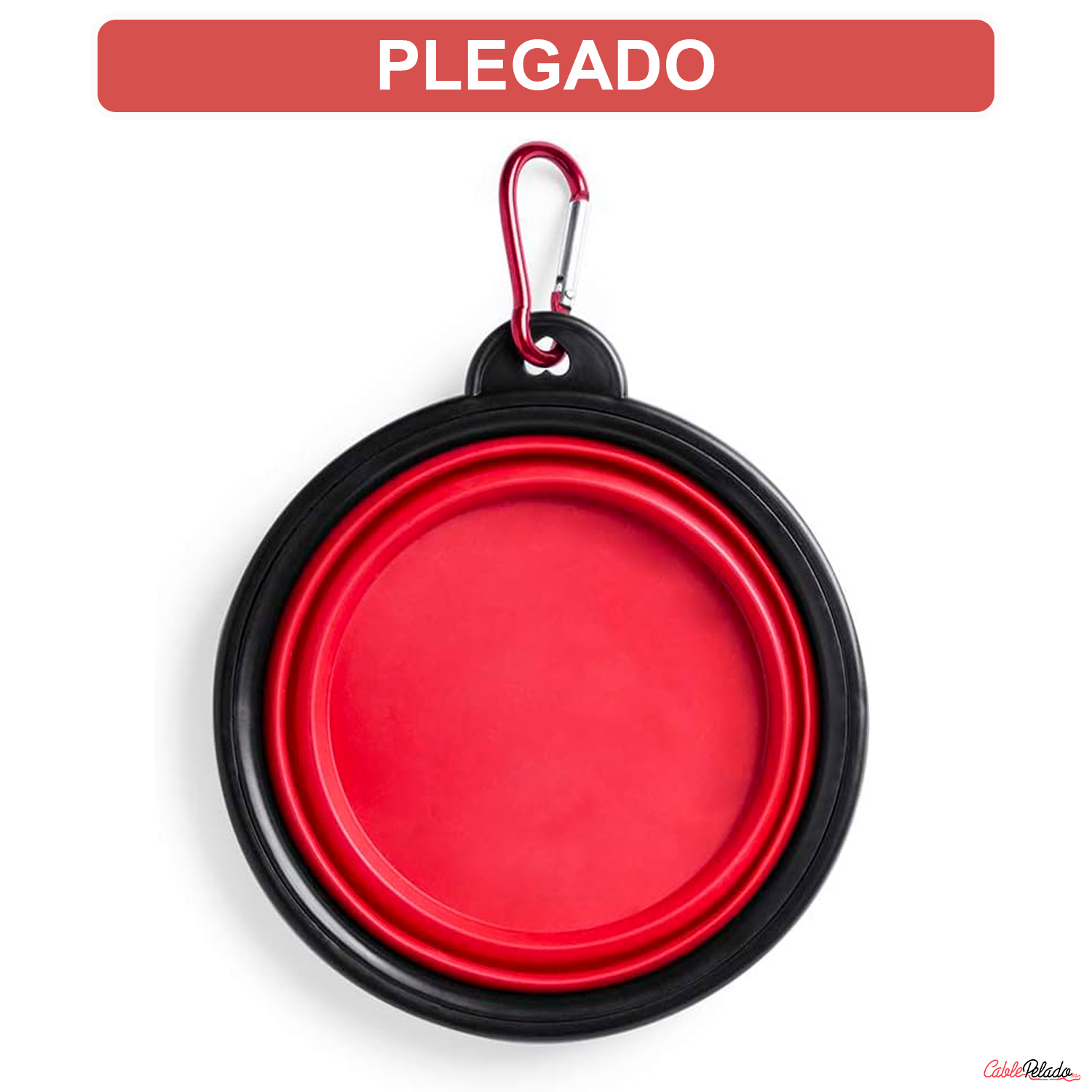 Comedero Plegable para Mascotas 450 ml  Rojo
