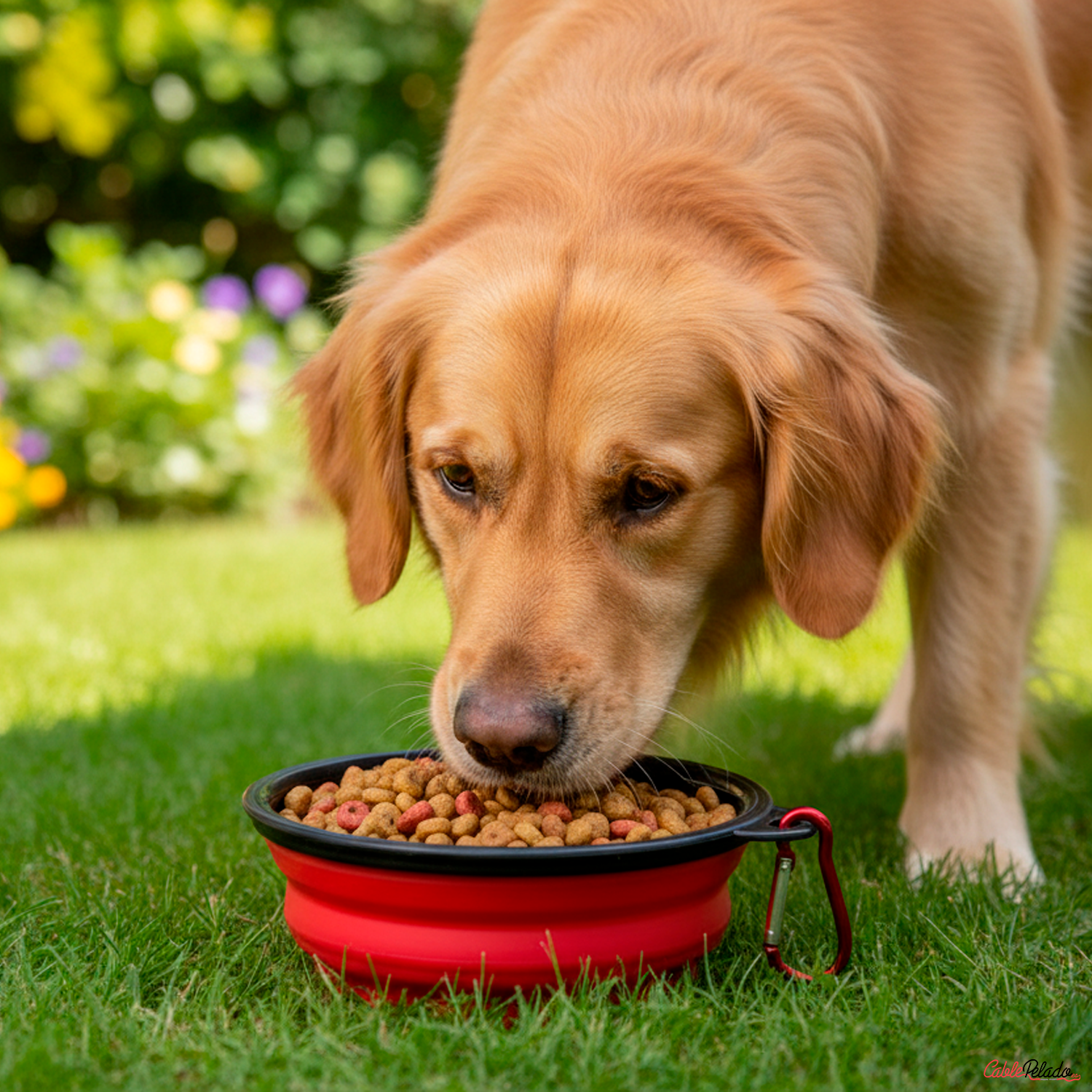 Comedero Plegable para Mascotas 450 ml  Rojo