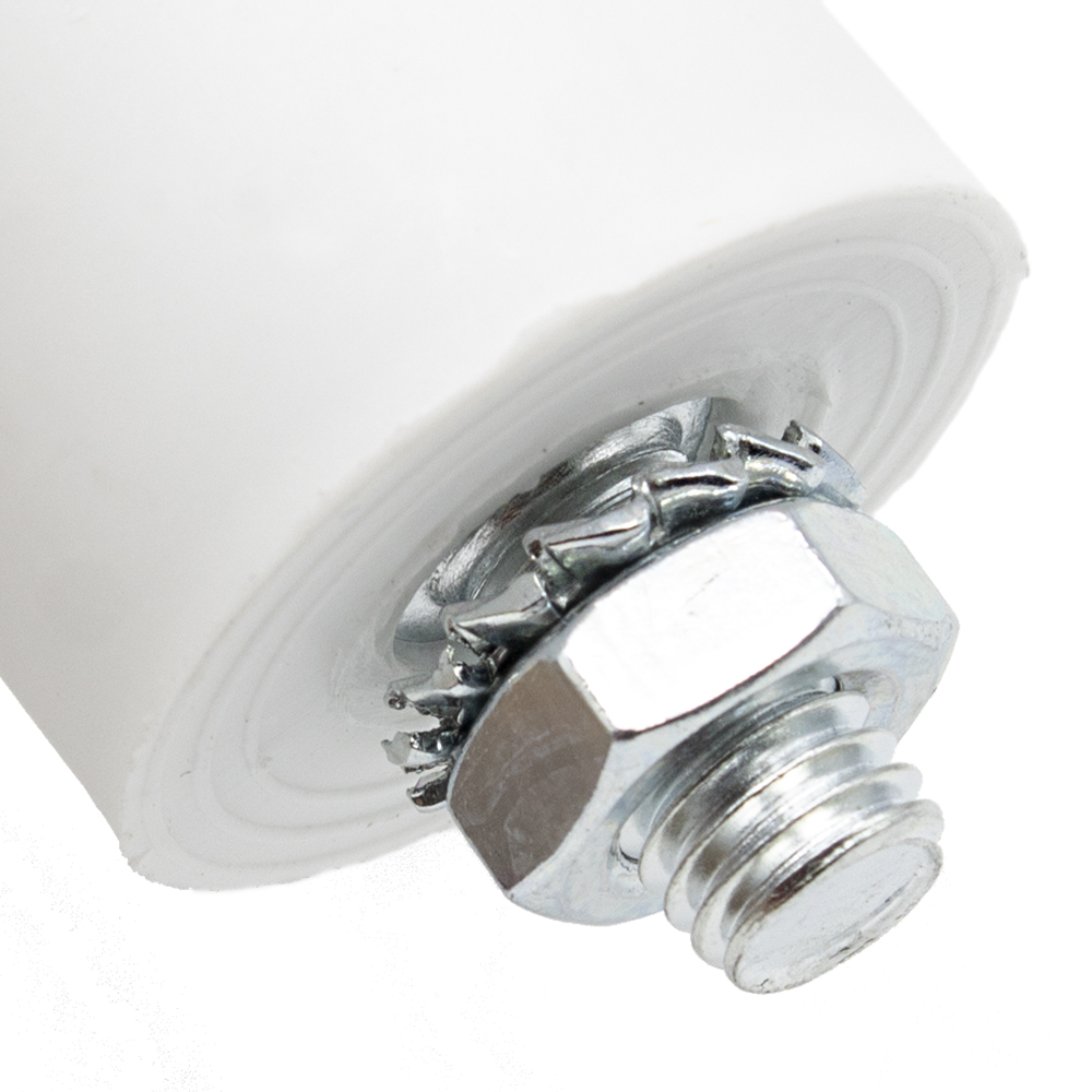 Condensador arranque motor electrico 450 V con cable 8.0 uF Blanco