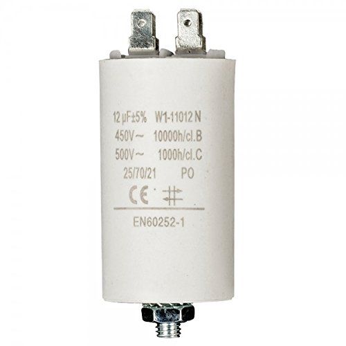 Condensador de arranque para motor electrico 450 VAC 12.0 uF Blanco