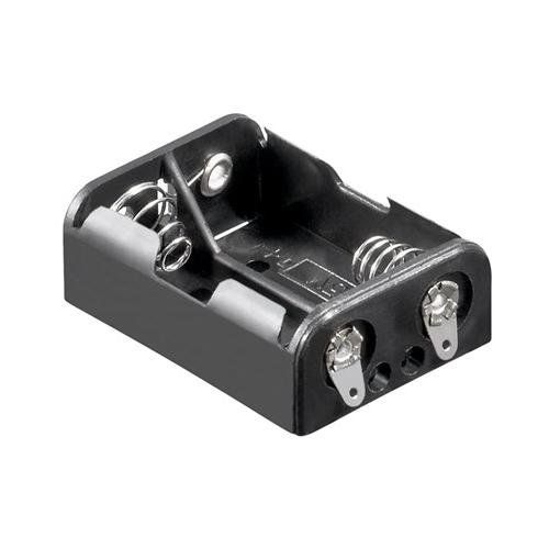 Portapilas para 2 pilas FR1, HR1, LR1  Negro
