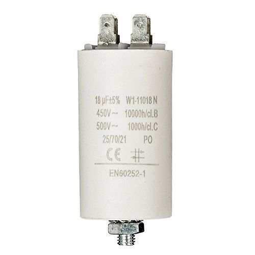 Condensador de arranque para motor electrico 450 VAC 18.0 uF Blanco