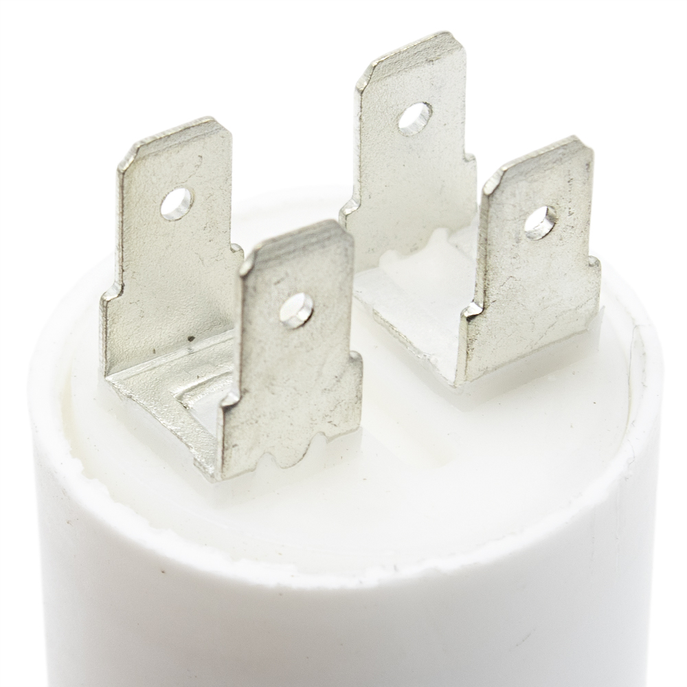 Condensador de arranque para motor electrico 450 VAC 6.3 uF Blanco