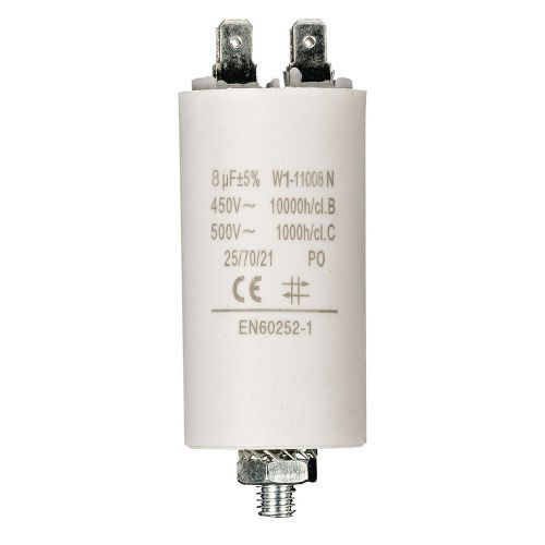 Caprichoso Persuasión Lógicamente Condensador de arranque para motor electrico 450 VAC 8.0 uF Blanco