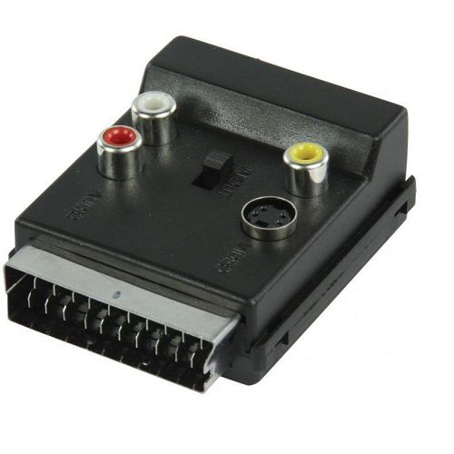 Adaptador Scart AV conmutable macho-hembra  Negro