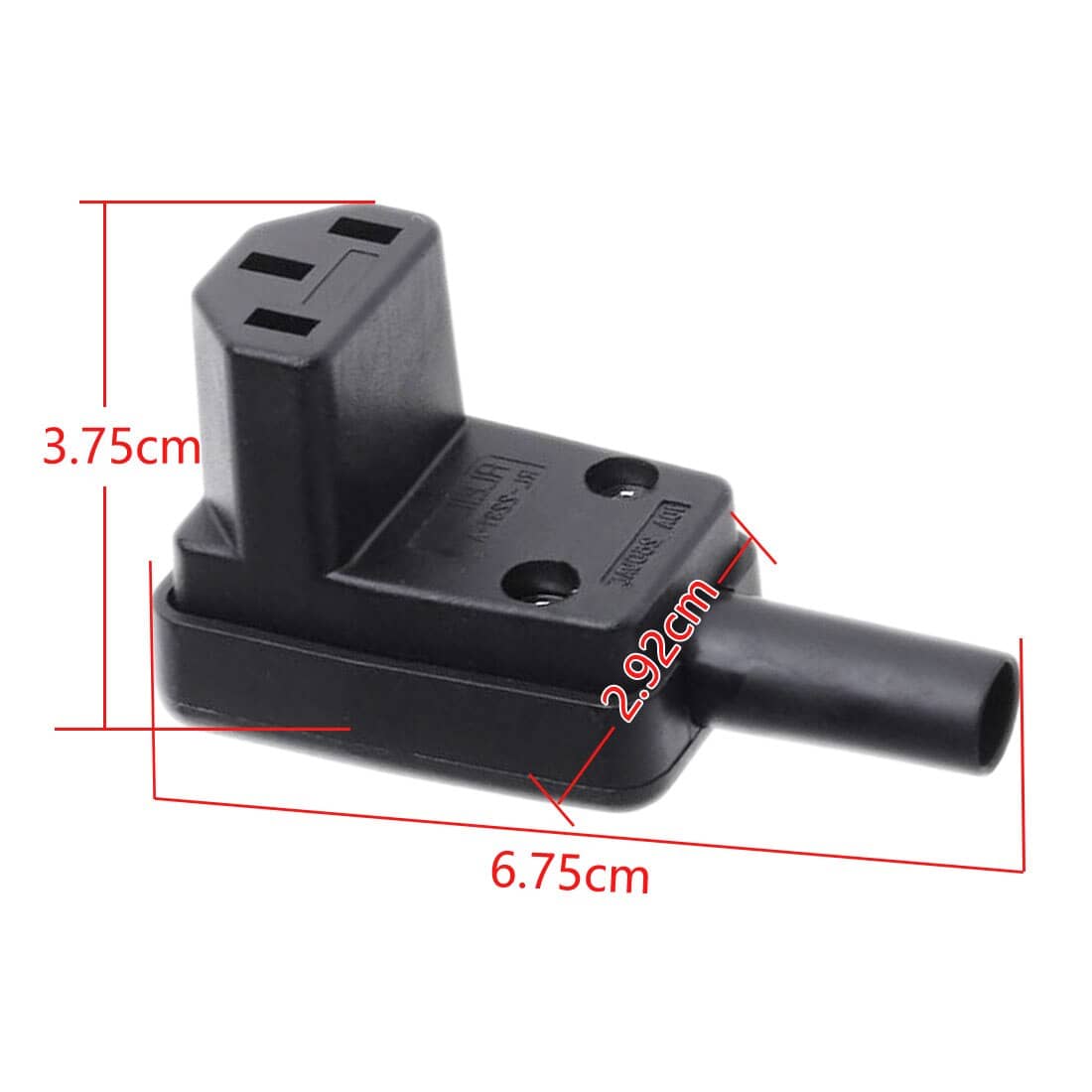 Conector alimentacion C13 hembra angular  Negro 10 A