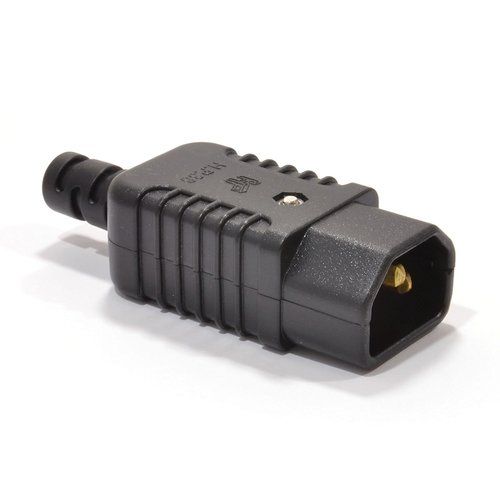 Conector alimentacion C14 macho  Negro 10 A