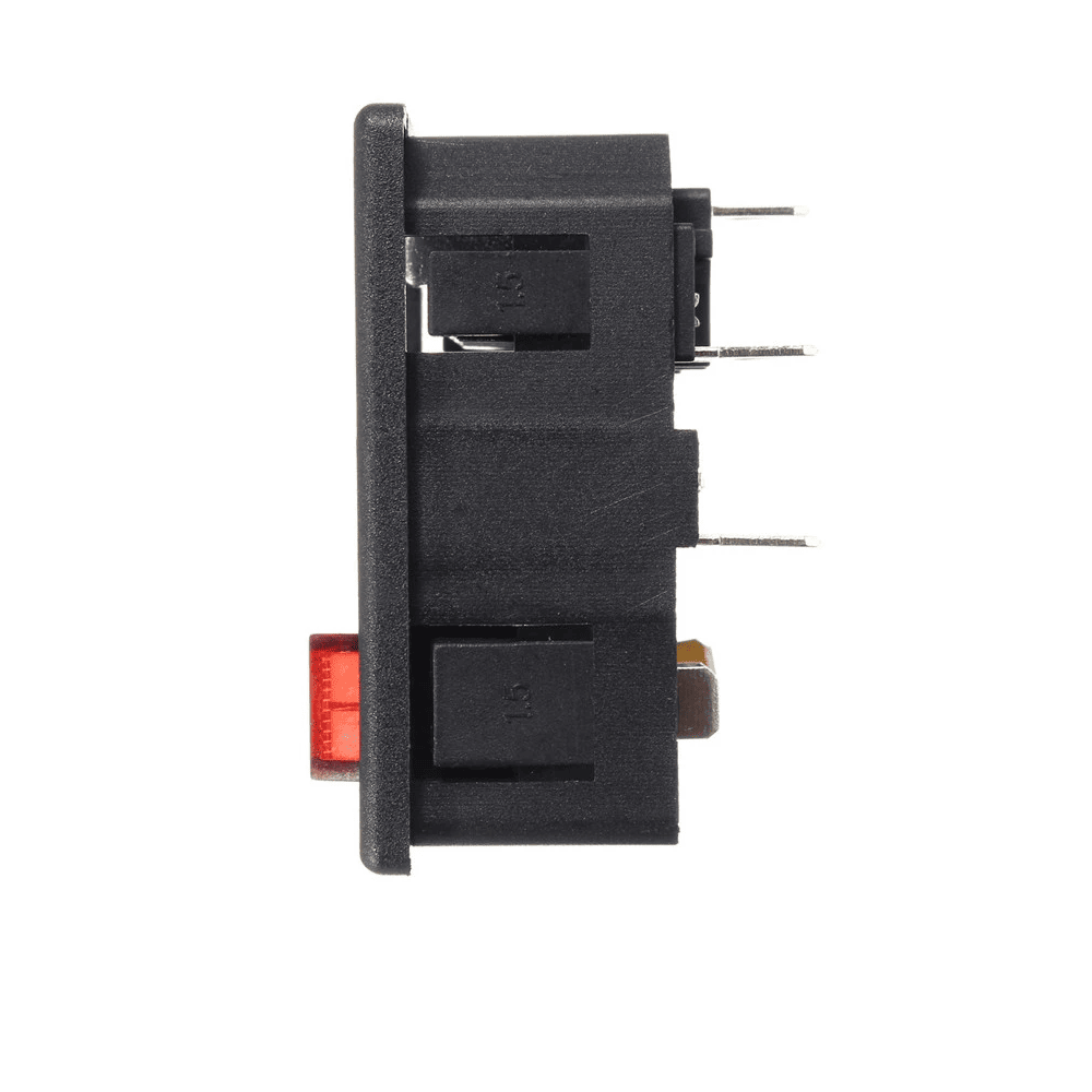 Conector alimentacion C14 AC con fusible hembra sin marco  Negro 10 A