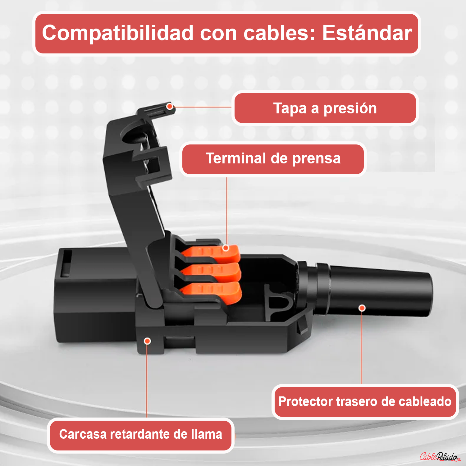 Conector Alimentacion C14 Macho 10 A 250V Montaje Rapido  Negro