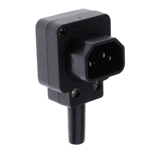 Conector alimentacion C14 macho angular  Negro 10 A