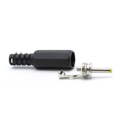 Conector alimentacion DC 0.75 mm x 2.4 mm  Negro