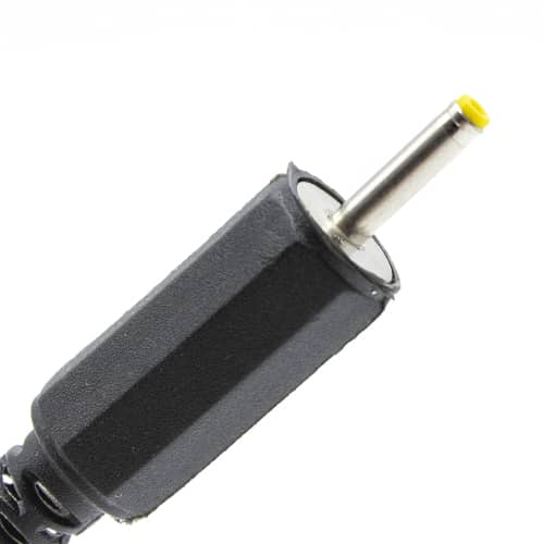 Conector alimentacion DC 0.75 mm x 2.4 mm  Negro