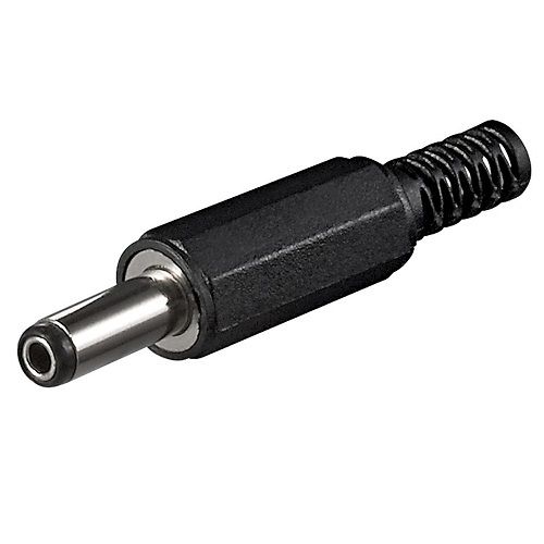 Conector alimentacion DC 2.5 mm x 5.5 mm largo  Negro