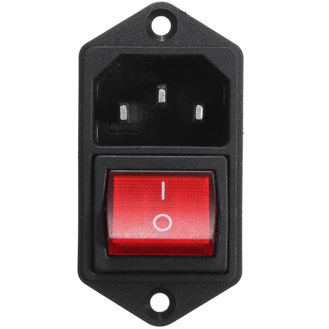 Conector alimentacion IEC320 C14 AC 250V 10A  Rojo