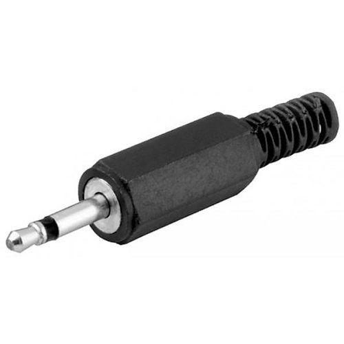 Conector audio jack 2 pines macho 3.5 mm mono  Negro