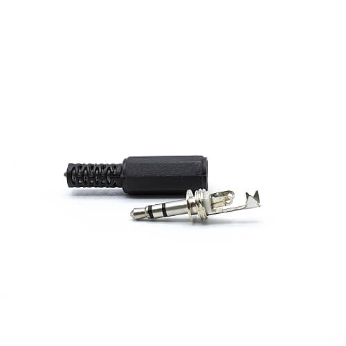 Conector audio jack 3.5 mm estereo macho  Negro