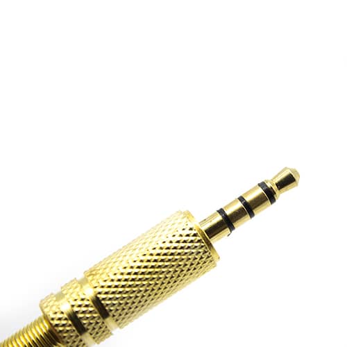 Conector audio jack 4 pines macho 3.5 mm estereo  Dorado