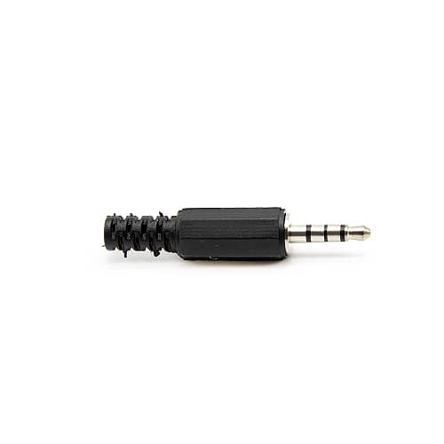 Conector audio jack 4 pines macho 3.5 mm estereo  Negro