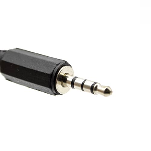 Conector audio jack 4 pines macho 3.5 mm estereo  Negro