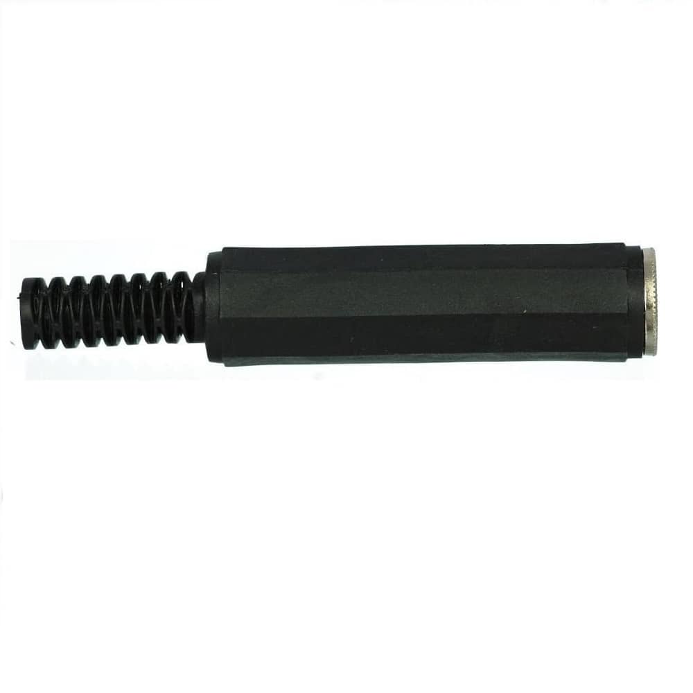 Conector audio jack hembra 6.35 mm mono  Negro