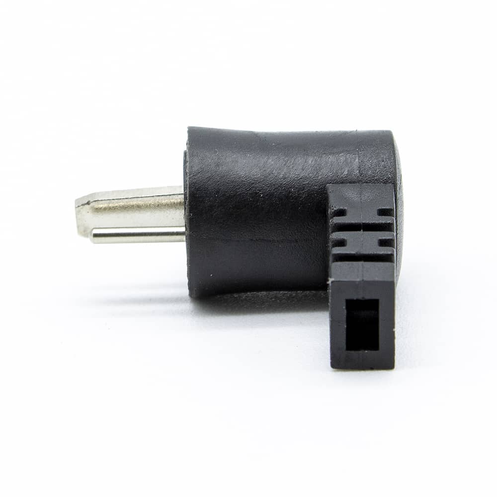 Conector audio para altavoz macho acodado  Negro