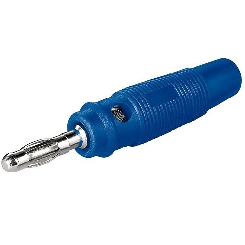Conector banana macho 4 mm  Azul