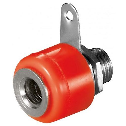 Conector banana para chasis soldar 4 mm  Rojo