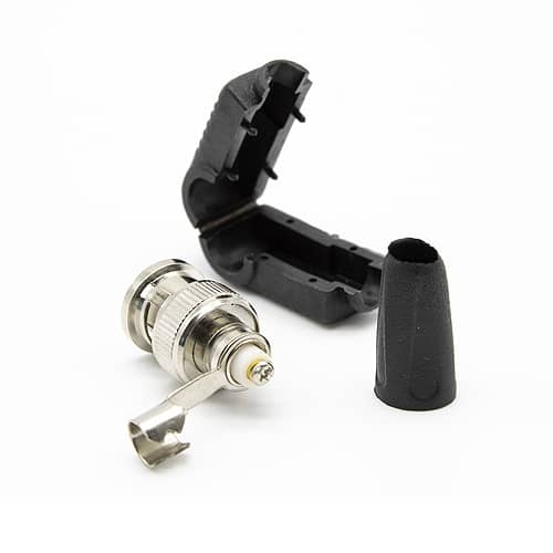 Conector BNC macho acodado